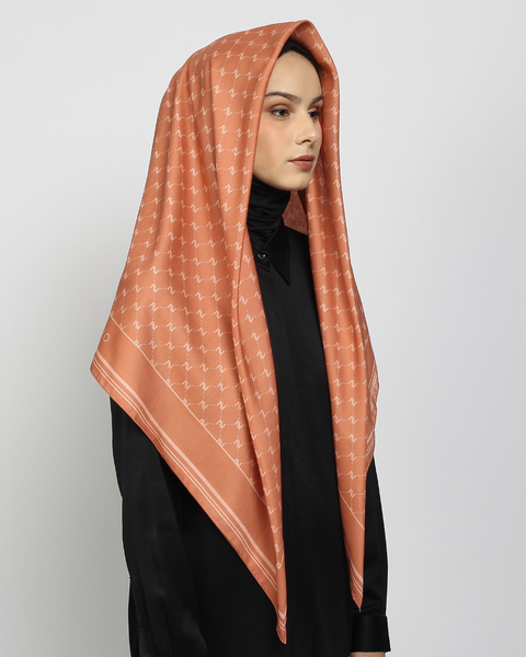 Monogram Coral Rose Square