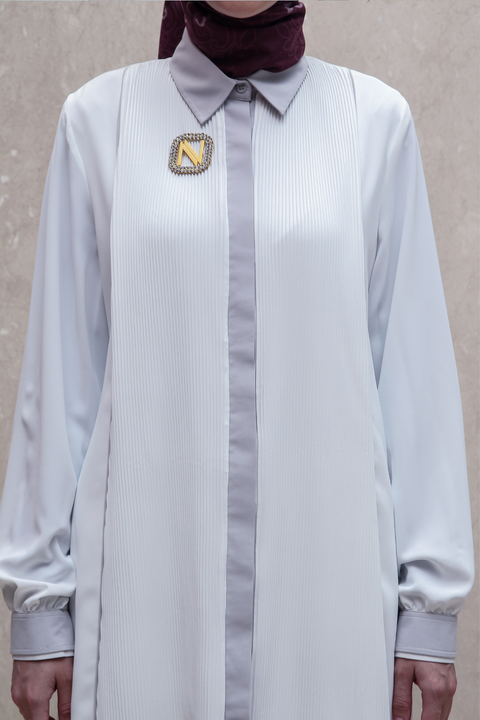 Pleated Iron Dusty Gray Tunic