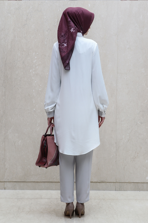 Pleated Iron Dusty Gray Tunic