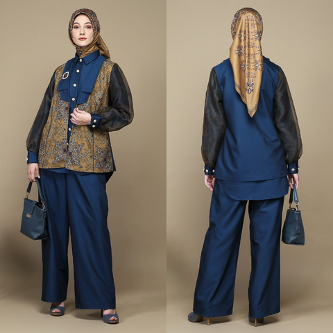 Sand of Bloom Regal Blue (Shirt & Culotte)