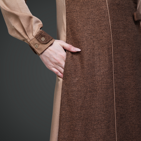 Flap Ribbon Porcini Cinnamon Dress