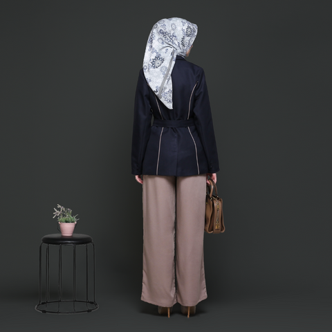Ribbon Dark Navy Beaver Blazer (Shirt & Inner)
