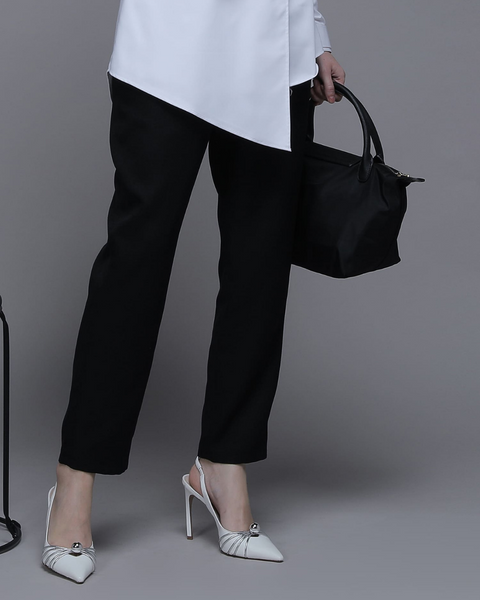 Wool Black Pipe Pants