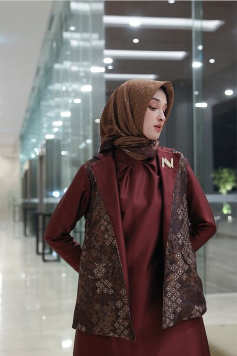 De Nuestra Lotus Woody Brown Dress