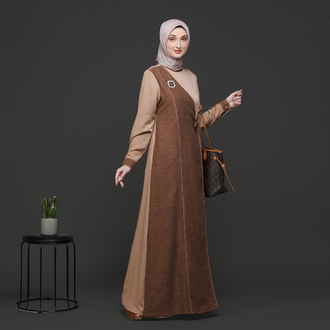 Flap Ribbon Porcini Cinnamon Dress