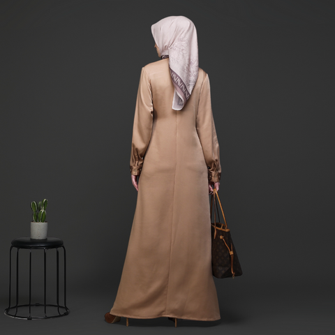 Flap Ribbon Porcini Cinnamon Dress