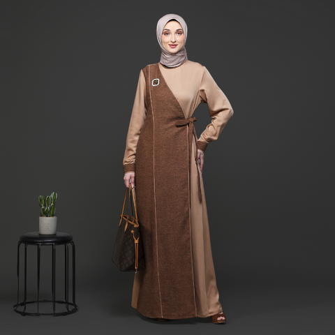 Flap Ribbon Porcini Cinnamon Dress