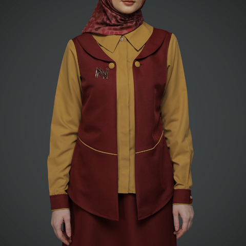 2in1 Red Honey Mustard Midi Shirt