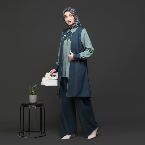 2in1 Ribbon Dill Peacock Tunic