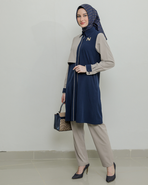 Indigo Cream Semi Tunic