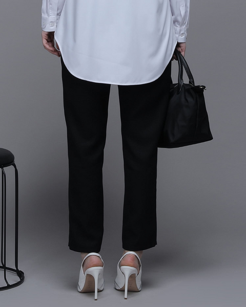 Wool Black Pipe Pants