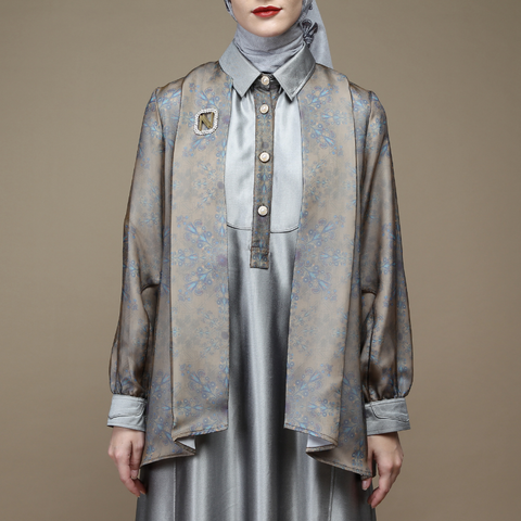 Sand of Bloom Silver Dress