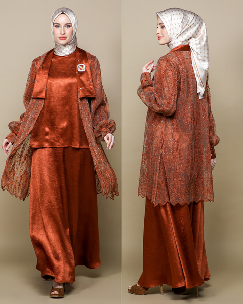 RAYA SERIES: Ayra Teraccota (Midi Shirt & Skirt)