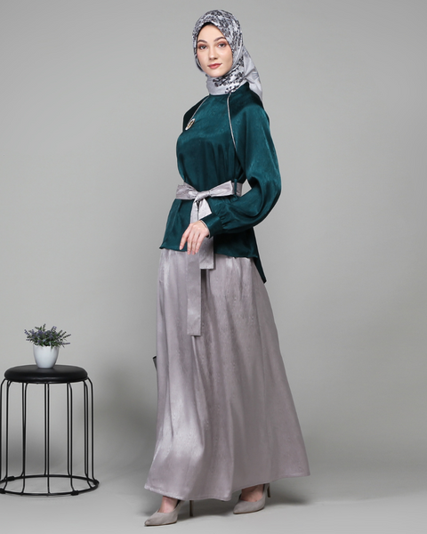 One Set Ribbon Tiber Pale Midi (Shirt & Skirt)