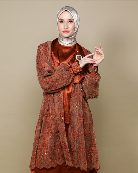RAYA SERIES: Ayra Teraccota (Midi Shirt & Skirt)