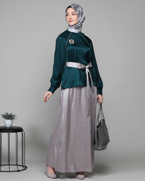 One Set Ribbon Tiber Pale Midi (Shirt & Skirt)