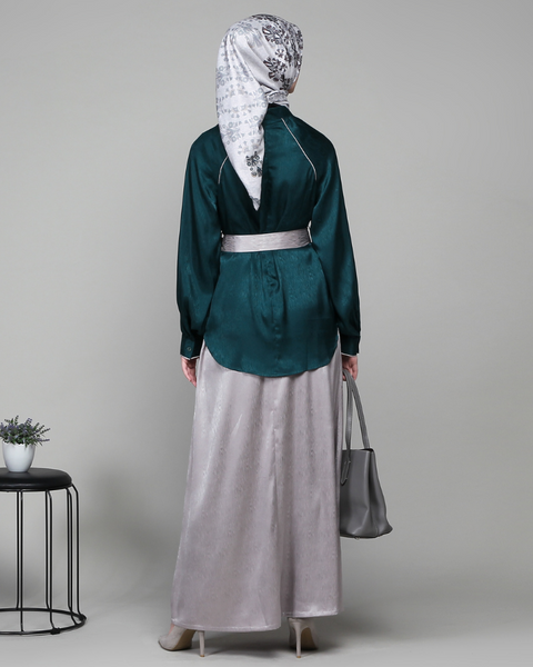 One Set Ribbon Tiber Pale Midi (Shirt & Skirt)