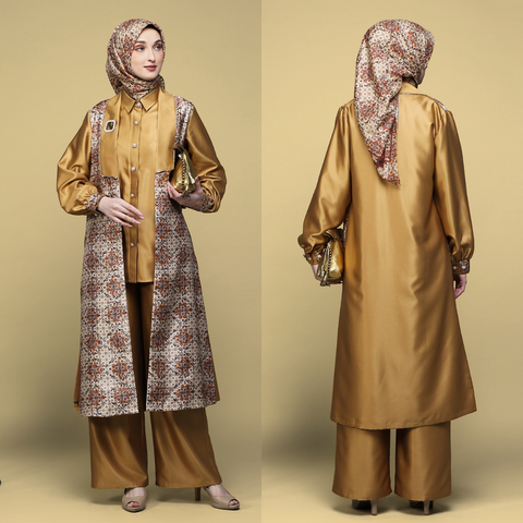 One Set Blazer Moroccan Mosaic Star (Tunic, Outer, Culotte)