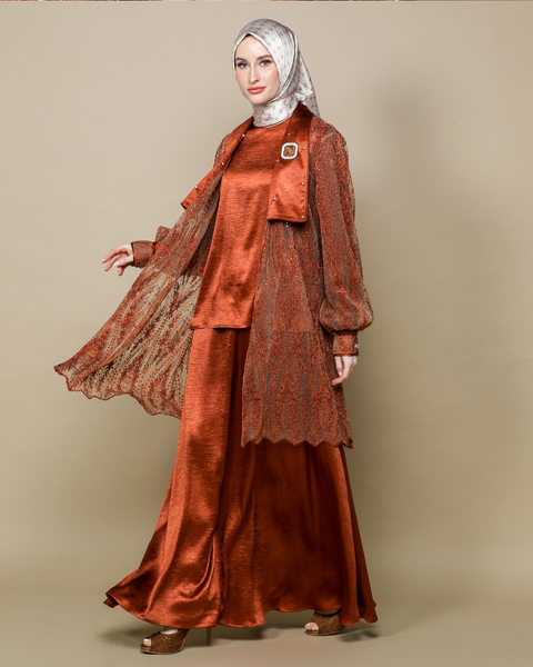 RAYA SERIES: Ayra Teraccota (Midi Shirt & Skirt)