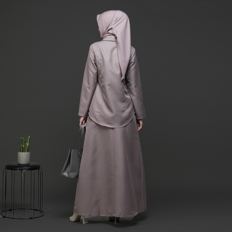 One Set 2in1 Twotone Vermilion Red Tuffet Midi (Shirt & Skirt)