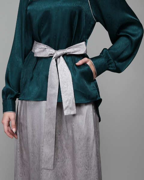 One Set Ribbon Tiber Pale Midi (Shirt & Skirt)