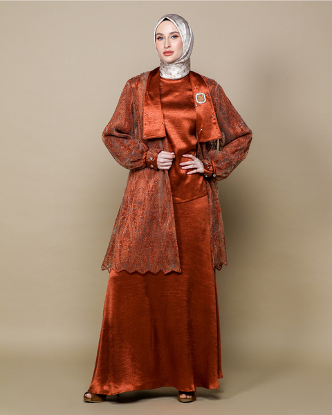 RAYA SERIES: Ayra Teraccota (Midi Shirt & Skirt)