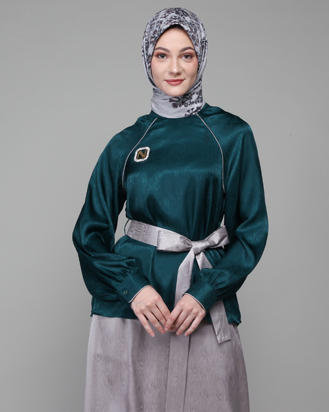 One Set Ribbon Tiber Pale Midi (Shirt & Skirt)