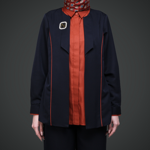 2in1 Blazer Piping Blue Black Rooibos Tea Shirt