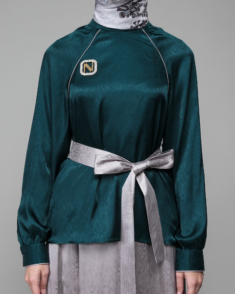 One Set Ribbon Tiber Pale Midi (Shirt & Skirt)
