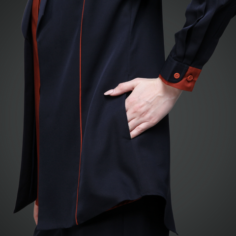 2in1 Blazer Piping Blue Black Rooibos Tea Shirt