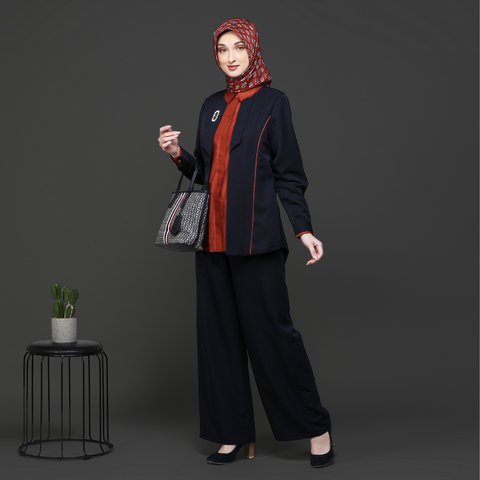 2in1 Blazer Piping Blue Black Rooibos Tea Shirt