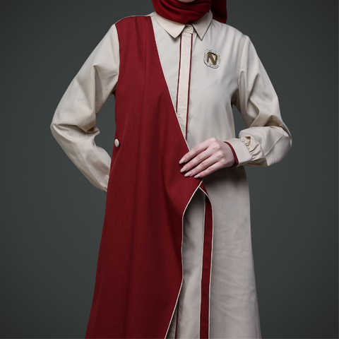Flap Asymmetric Light Cream Garnet Tunic