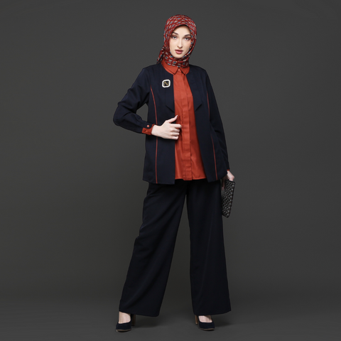 2in1 Blazer Piping Blue Black Rooibos Tea Shirt