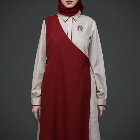 Flap Asymmetric Light Cream Garnet Tunic