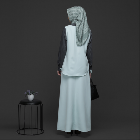 2in1 Twotone Aqua Glass Charcoal Art Midi Shirt