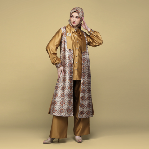One Set Blazer Moroccan Mosaic Star (Tunic, Outer, Culotte)