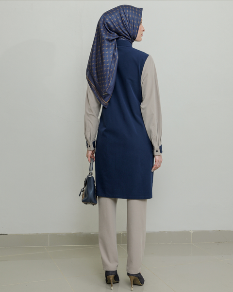 Indigo Cream Semi Tunic