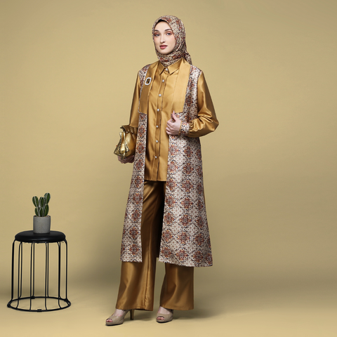 One Set Blazer Moroccan Mosaic Star (Tunic, Outer, Culotte)