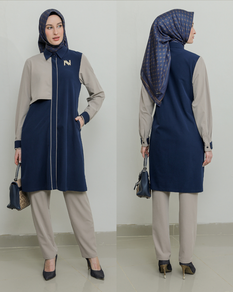 Indigo Cream Semi Tunic