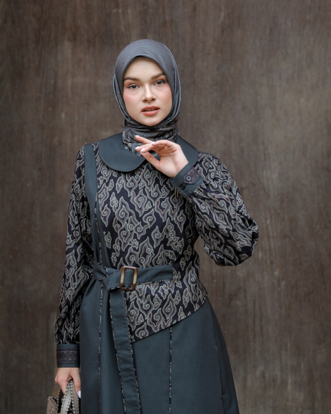Asymmetric Megamendung River Tunic