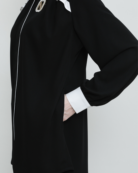 Ruffled Soft Ebony Shirt