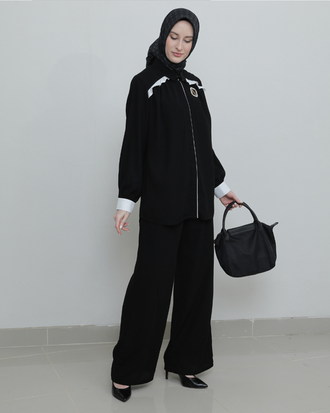 Ruffled Soft Ebony Shirt