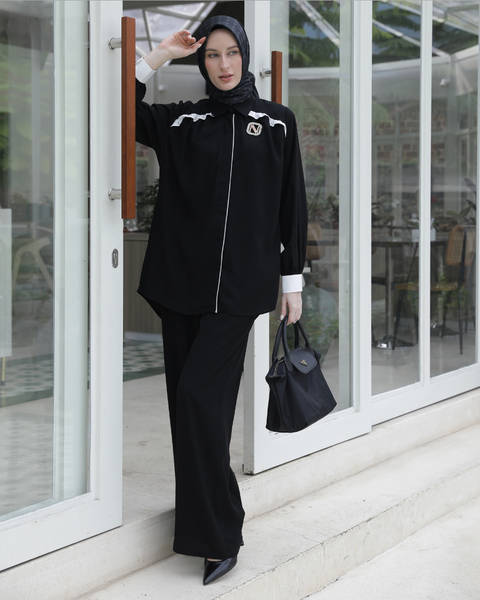 Ruffled Soft Ebony Shirt