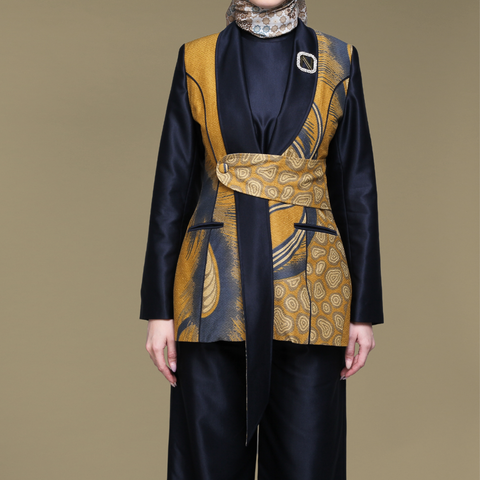One Set Blazer Tie Navy Exclusive Shirt