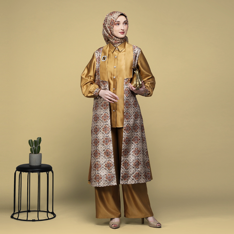 One Set Blazer Moroccan Mosaic Star (Tunic, Outer, Culotte)