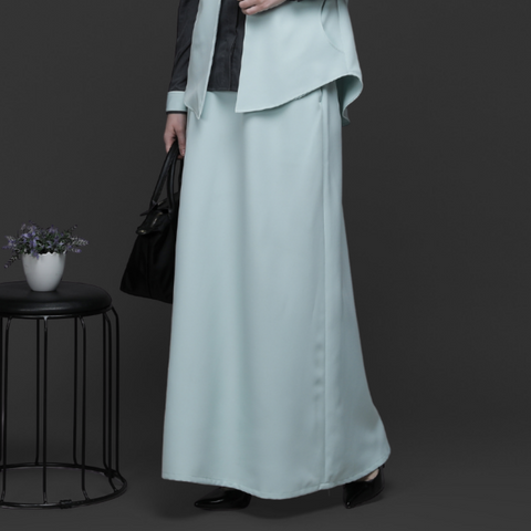2in1 Twotone Aqua Glass Charcoal Art Midi Shirt