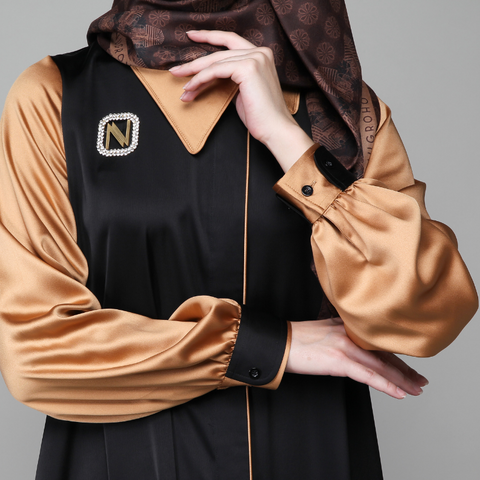 Asymmetric Black Antique Brass Dress