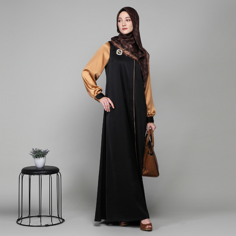 Asymmetric Black Antique Brass Dress