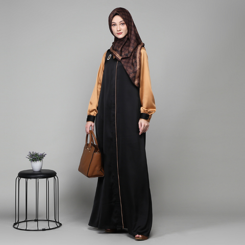 Asymmetric Black Antique Brass Dress
