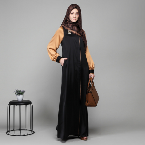 Asymmetric Black Antique Brass Dress